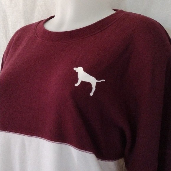 Victoria's Secret PINK Nation Cozy Colorblock Ribbed Long Sleeve Pullover Top S - Picture 5 of 9